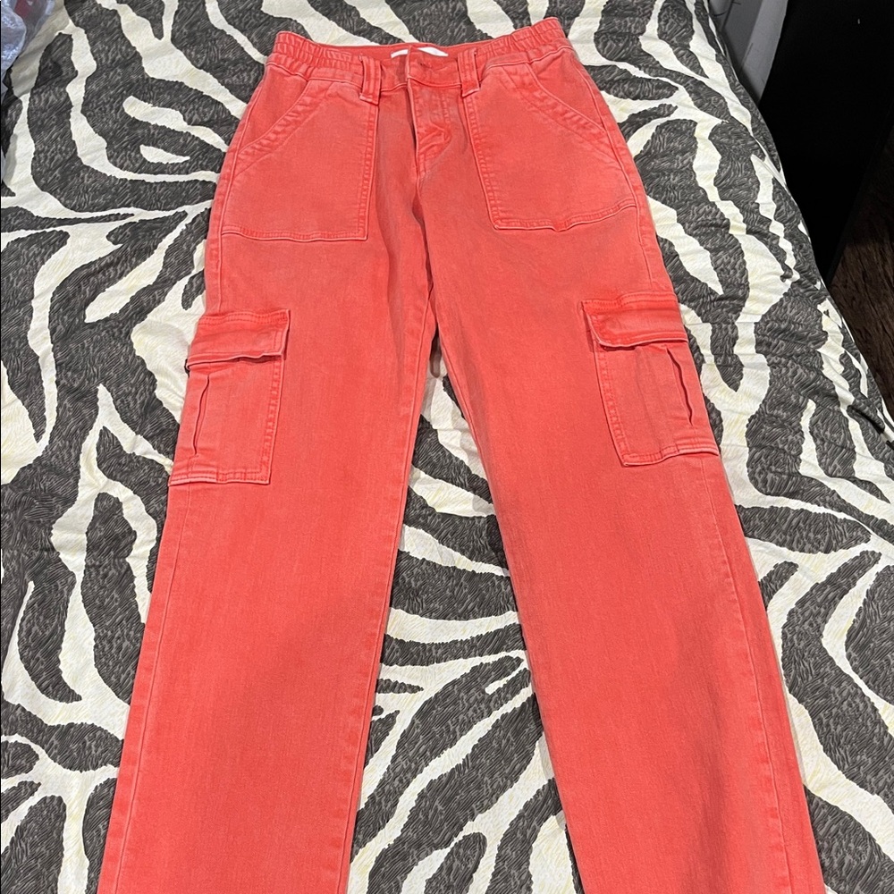 VERVET BY FLYING MONKEY Red Straight Leg Jeans